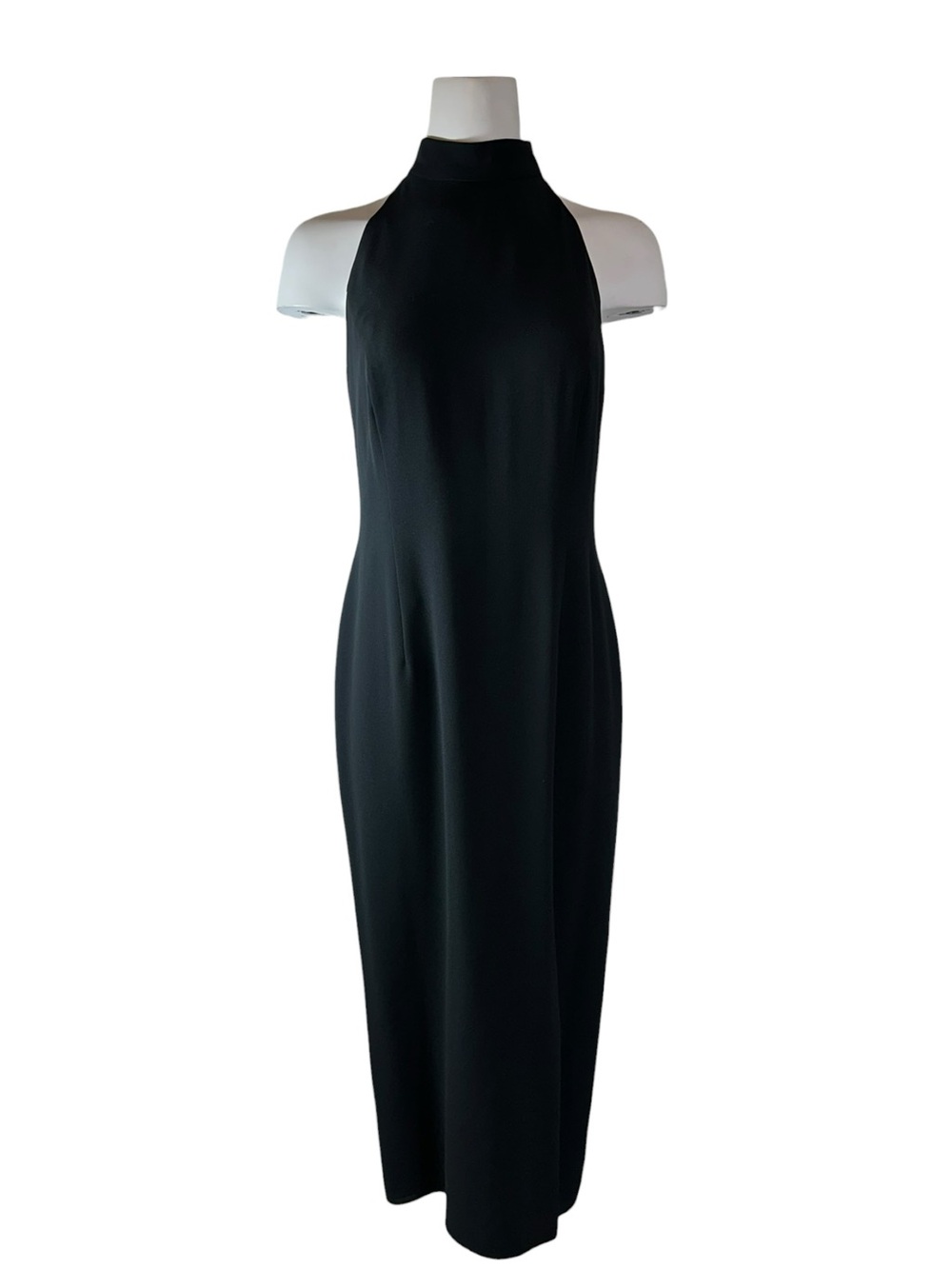 Ursula of Switzerland Black Halter Evening Gown Open Back Formal Dress Size 8 - Picture 9 of 10